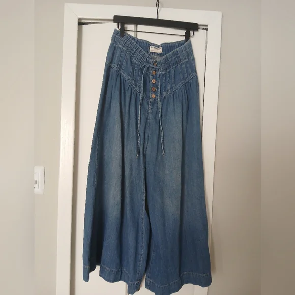 Free People Forget Me Knot Wide Leg Jeans S We The Free - Picture 3 of 6